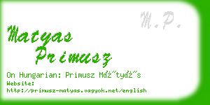 matyas primusz business card